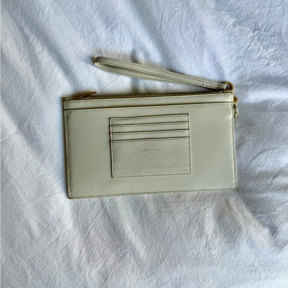 Yves Saint Laurent Ivory Quilted Wristlet - Picture 5 of 6